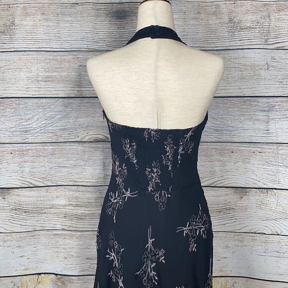HYPE Backless Floral Embroidered Silk Dress 6 - Picture 9 of 13